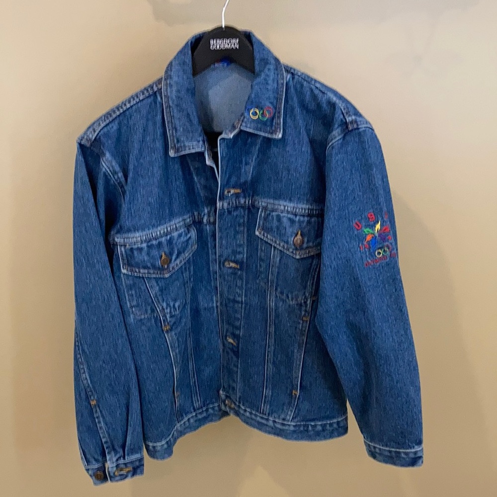 Commemorative US Team 1998 Nagano Olympic jean jacket. Size M